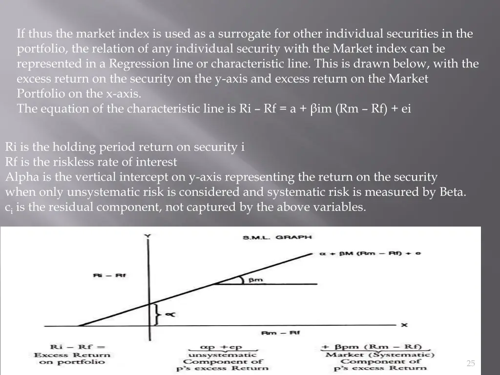 if thus the market index is used as a surrogate