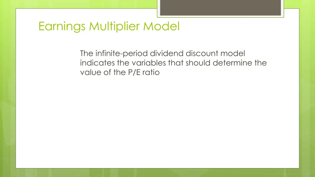 earnings multiplier model 1