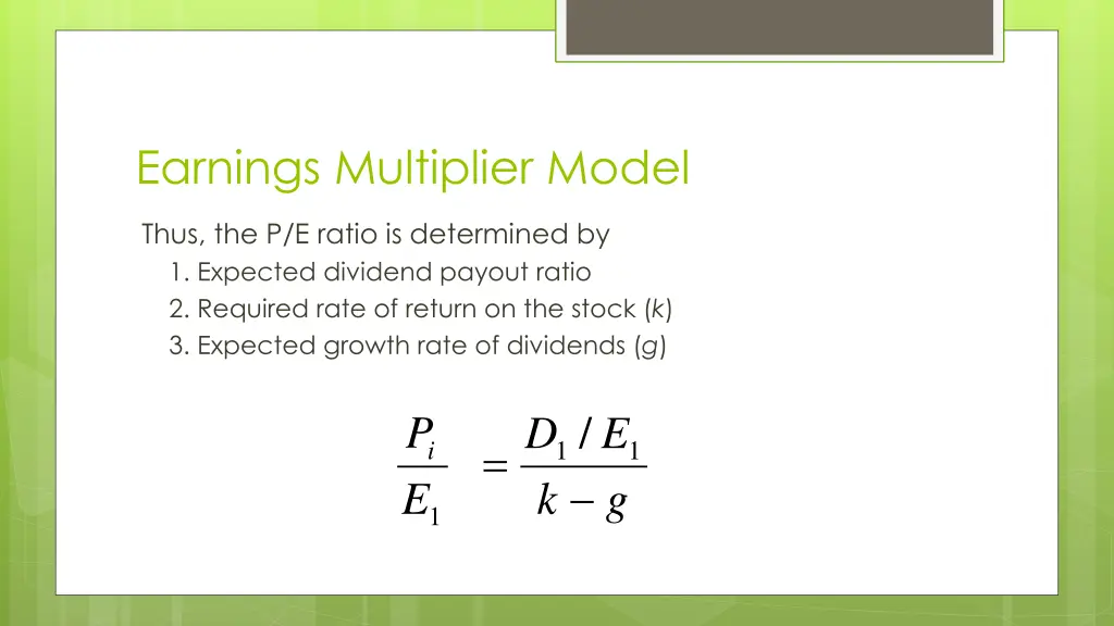 earnings multiplier model 3