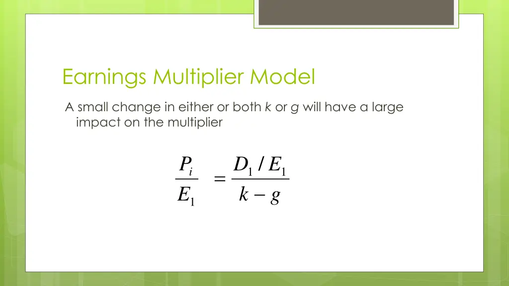 earnings multiplier model 4