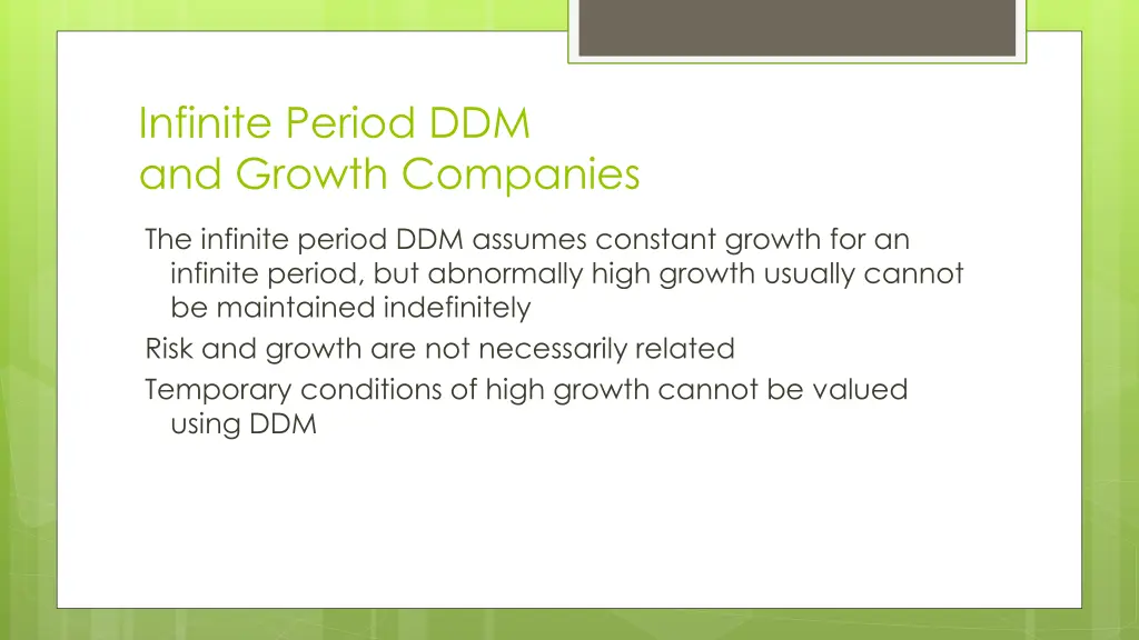 infinite period ddm and growth companies 1