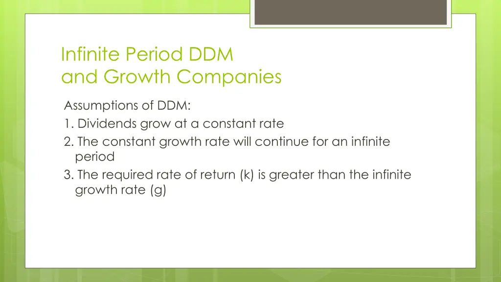 infinite period ddm and growth companies