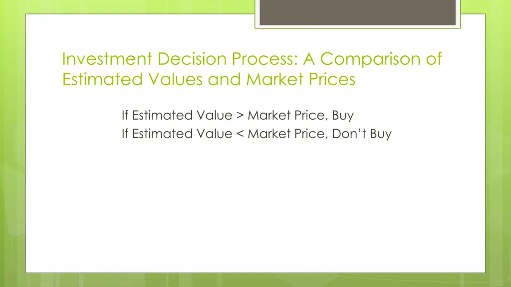 investment decision process a comparison