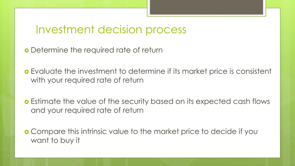 investment decision process