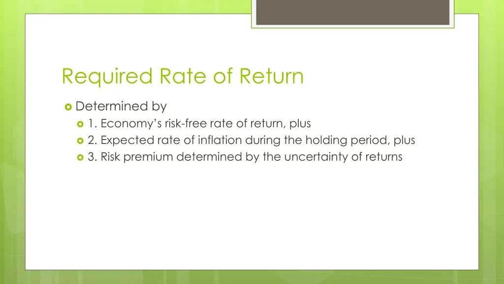 required rate of return