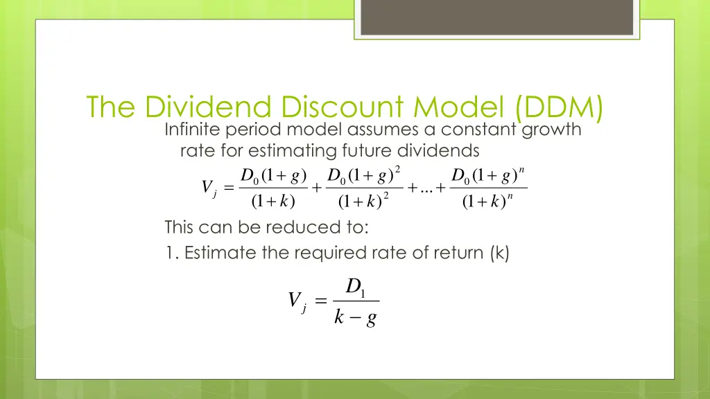 the dividend discount model ddm infinite period 1