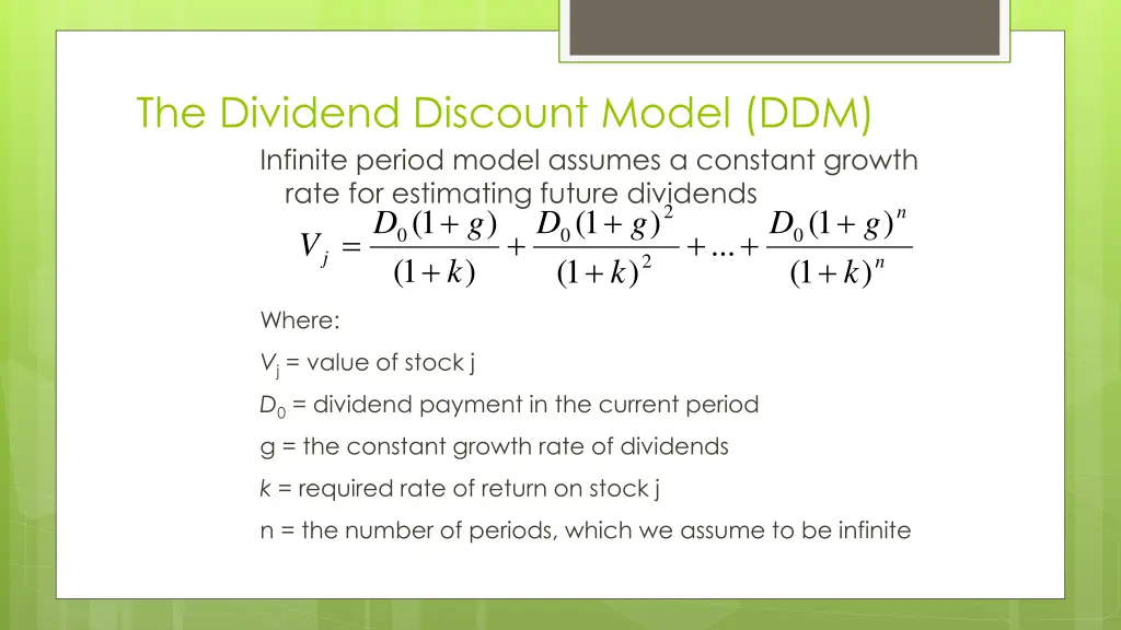the dividend discount model ddm infinite period