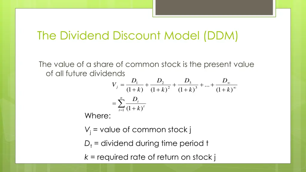 the dividend discount model ddm