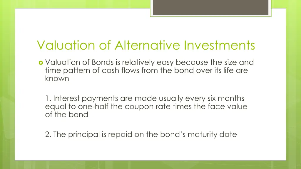 valuation of alternative investments