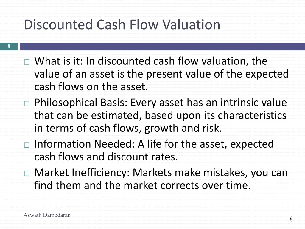 discounted cash flow valuation