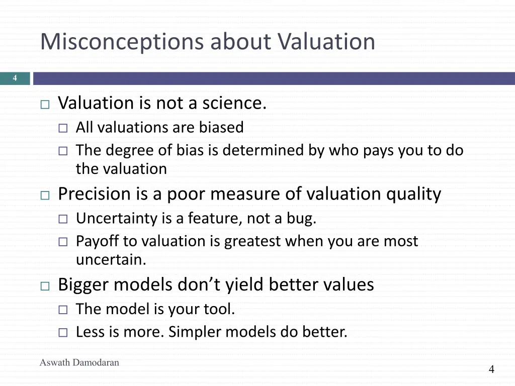 misconceptions about valuation