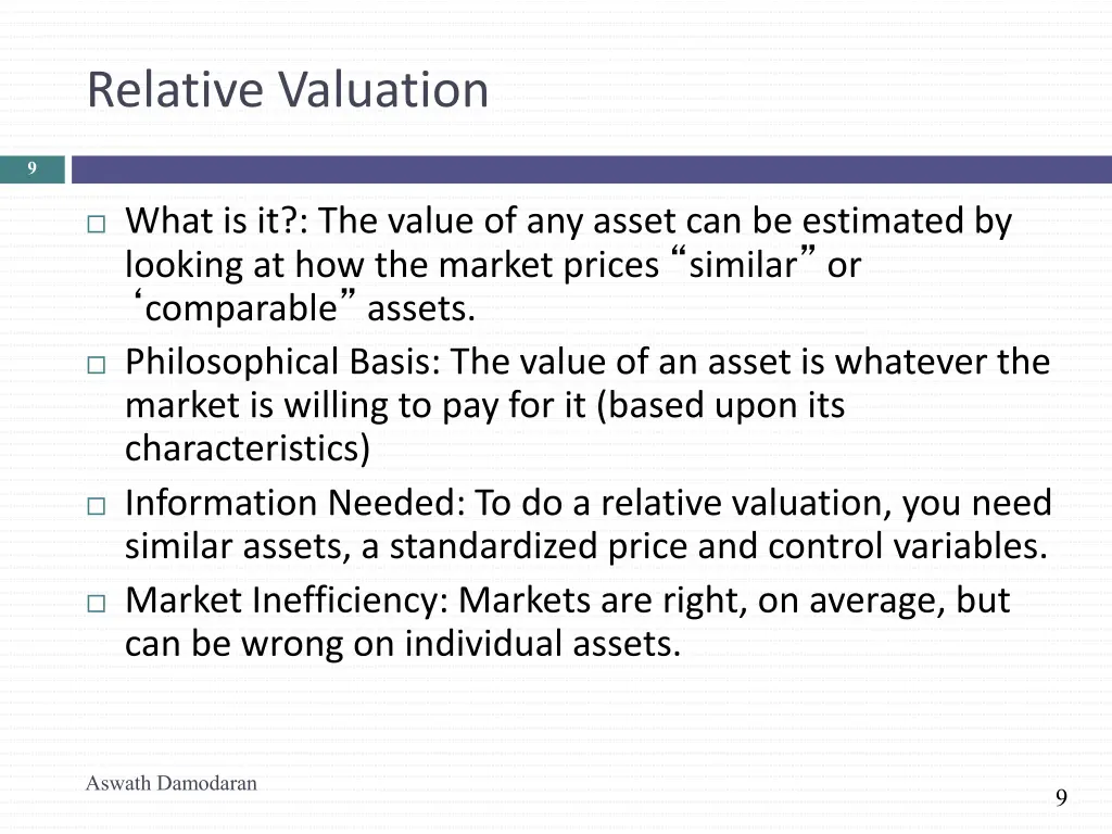 relative valuation