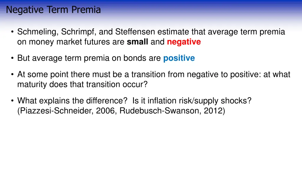 negative term premia