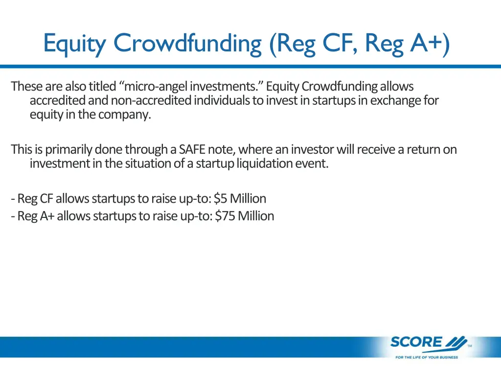 equity crowdfunding reg cf reg a