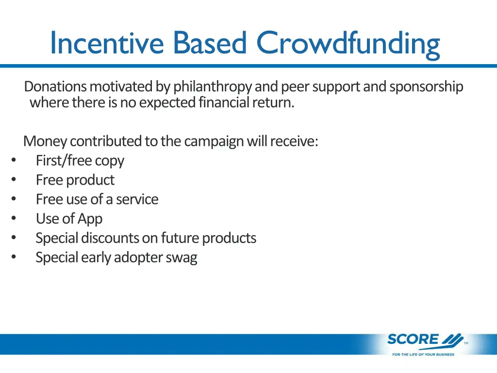 incentive based crowdfunding
