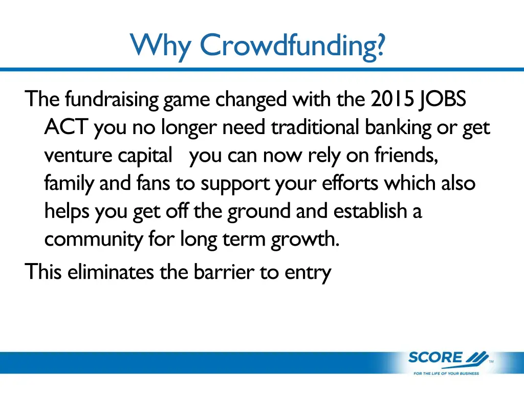 why crowdfunding