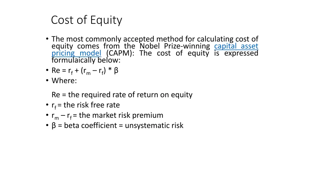 cost of equity