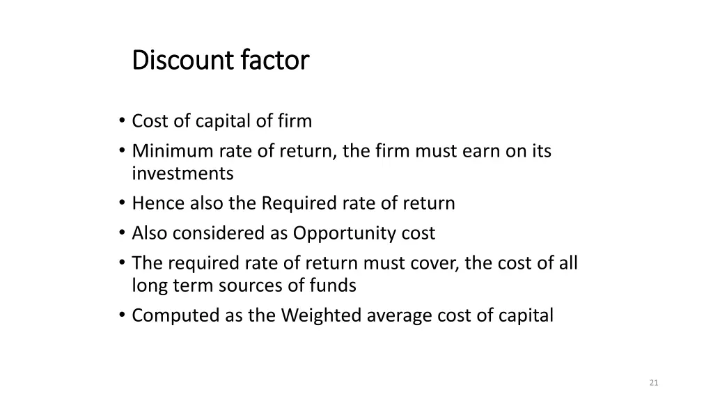 discount factor discount factor