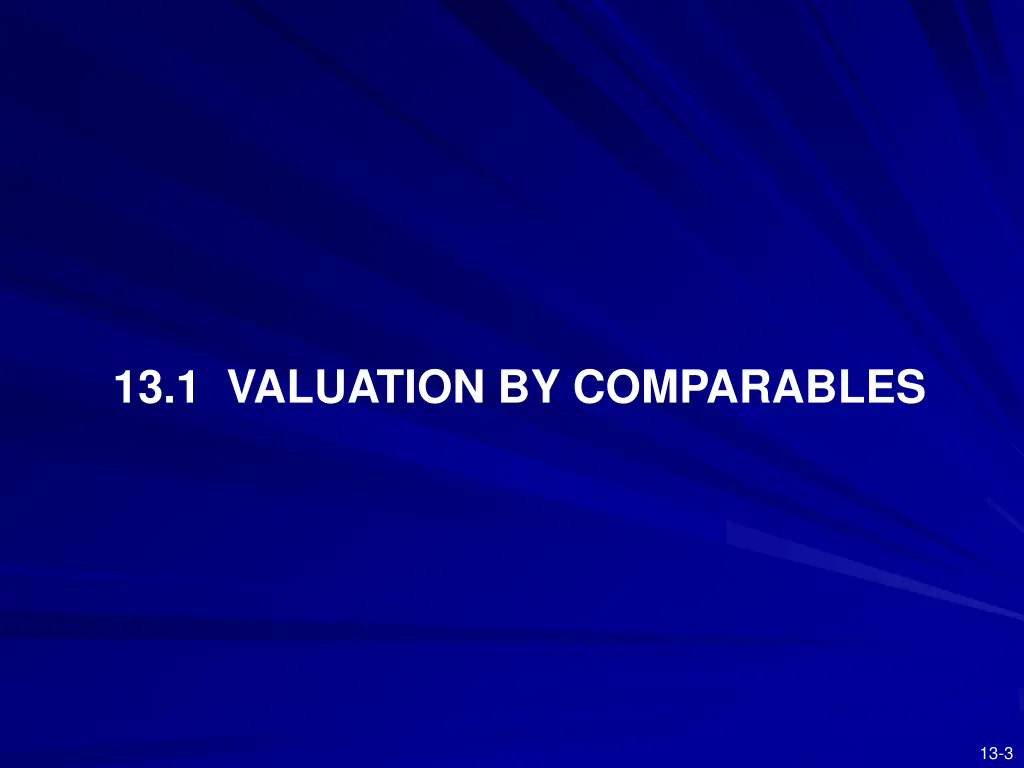 13 1 valuation by comparables