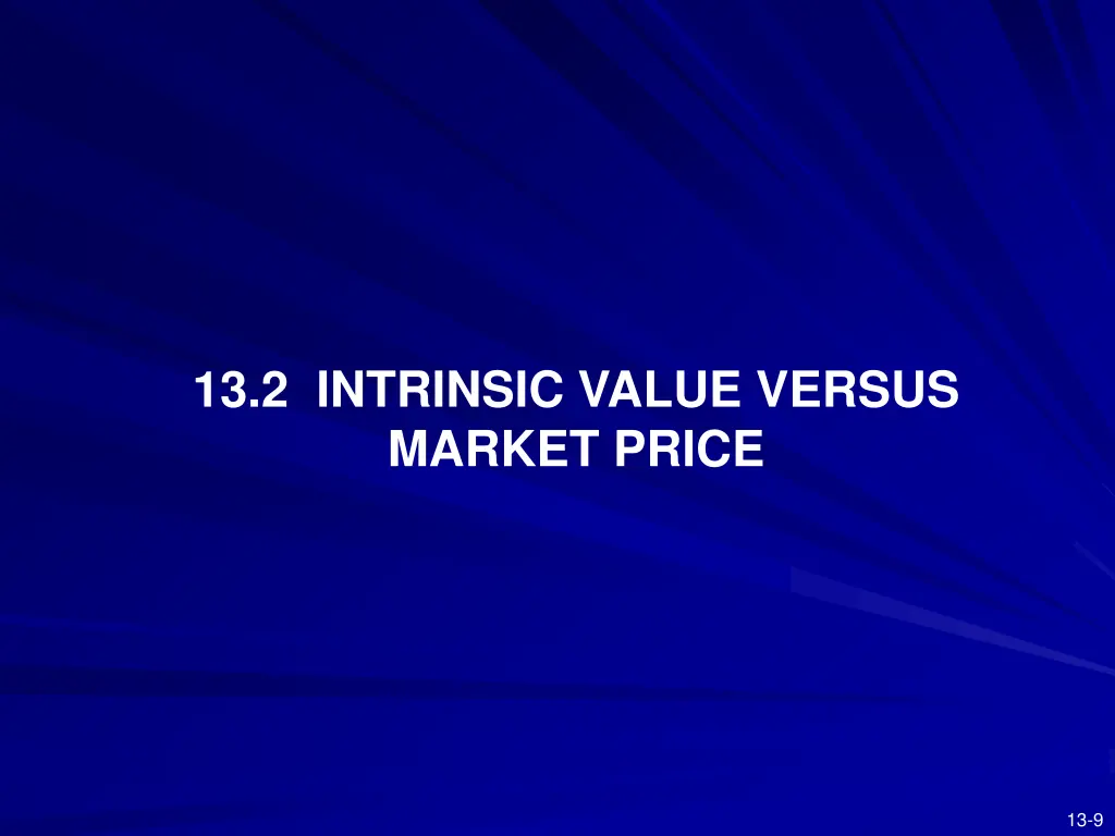 13 2 intrinsic value versus market price