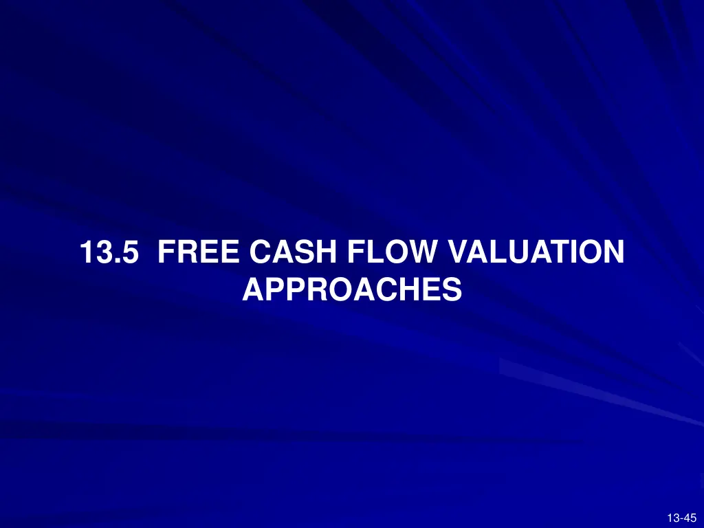13 5 free cash flow valuation approaches