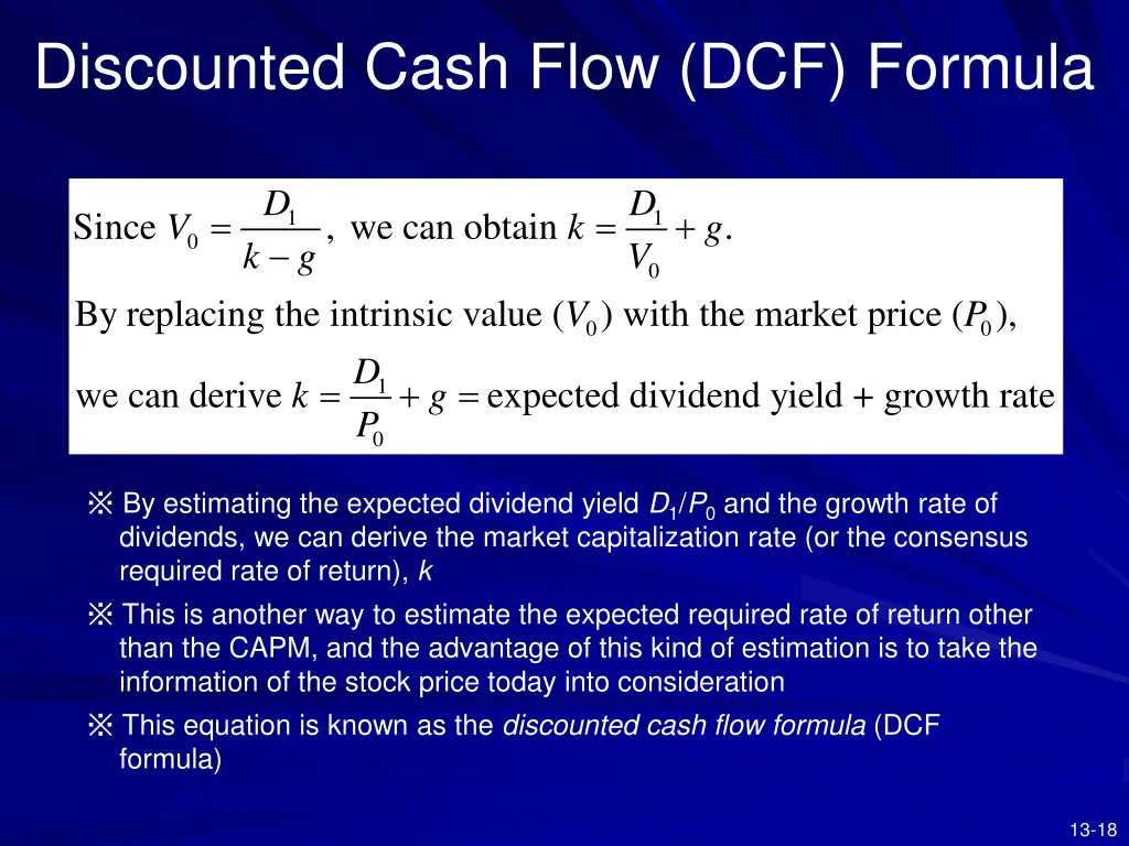 discounted cash flow dcf formula