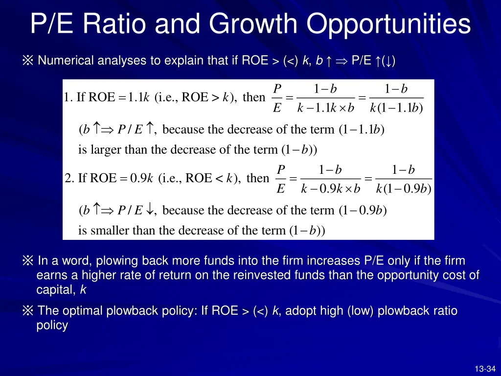 p e ratio and growth opportunities 3