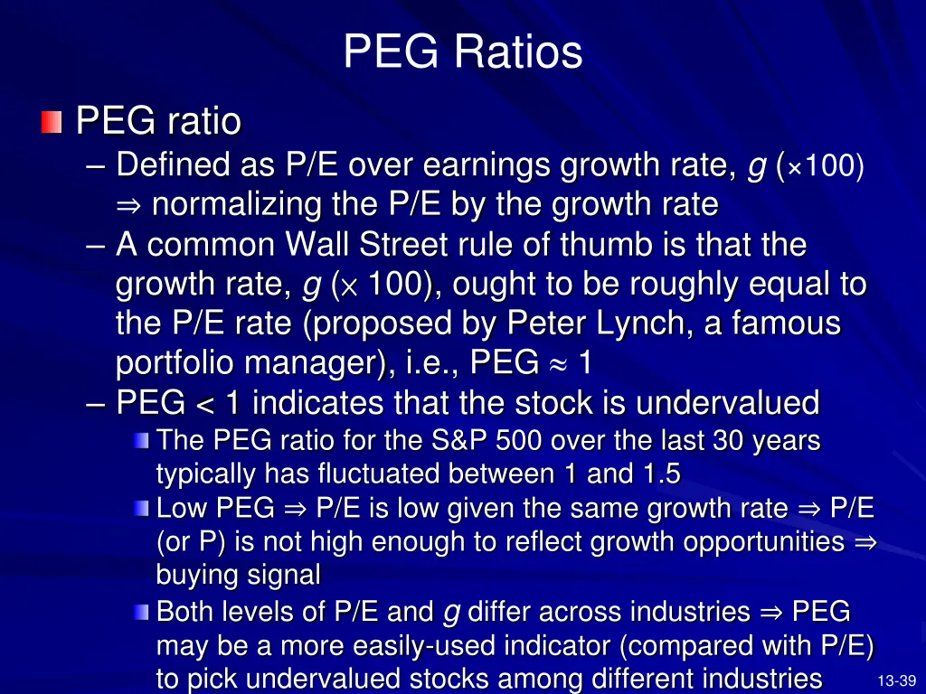 peg ratios