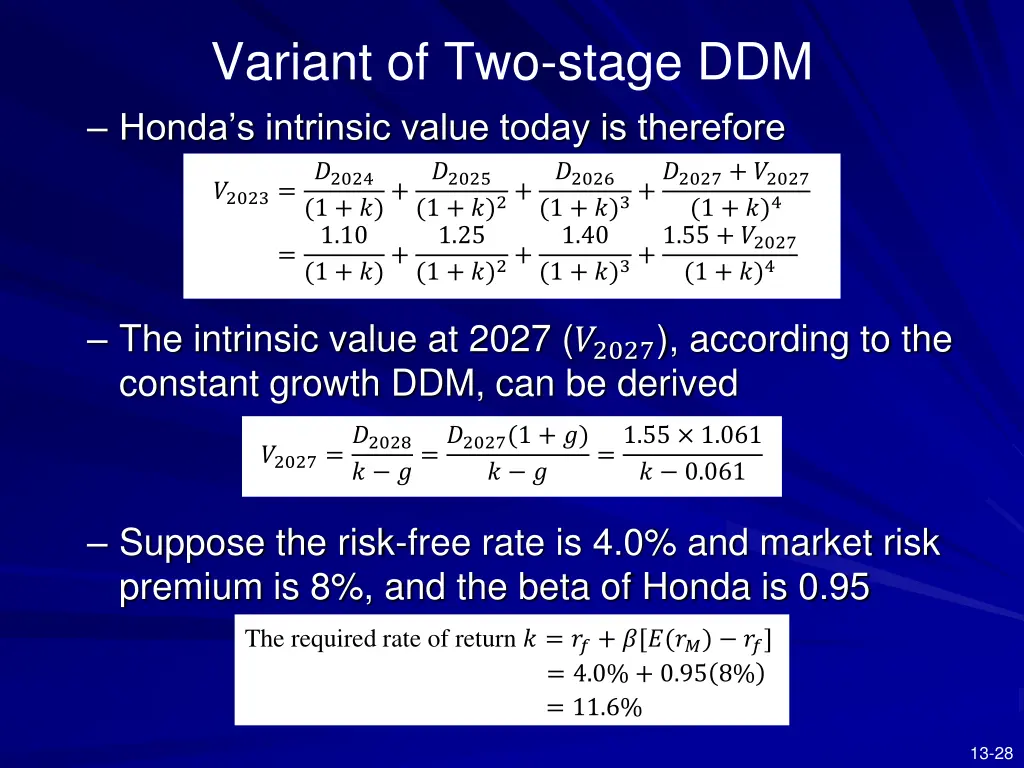 variant of two stage ddm honda s intrinsic value