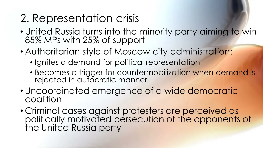 2 representation crisis