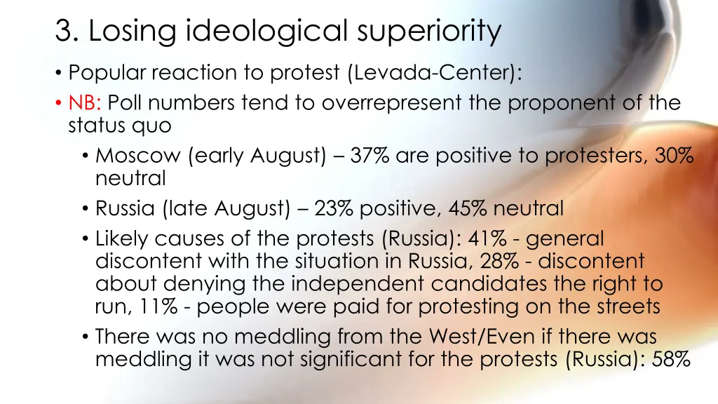 3 losing ideological superiority