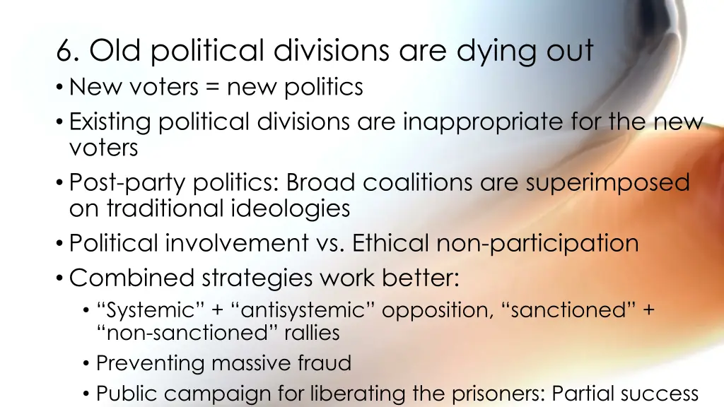 6 old political divisions are dying out