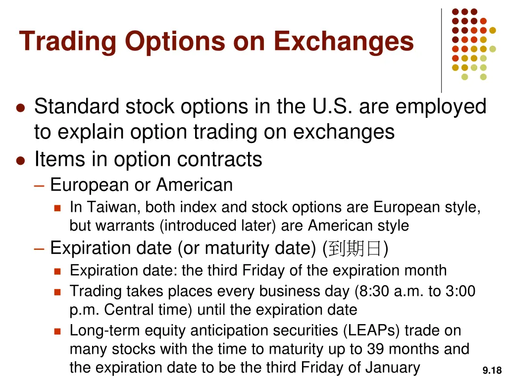 trading options on exchanges