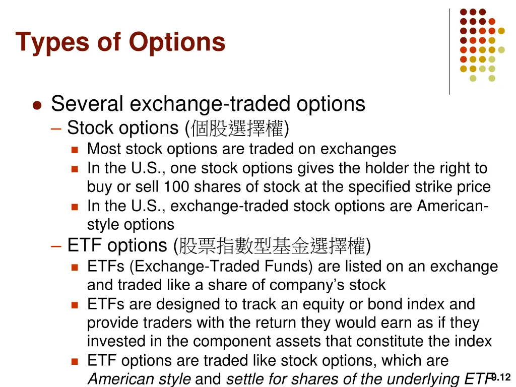 types of options 2