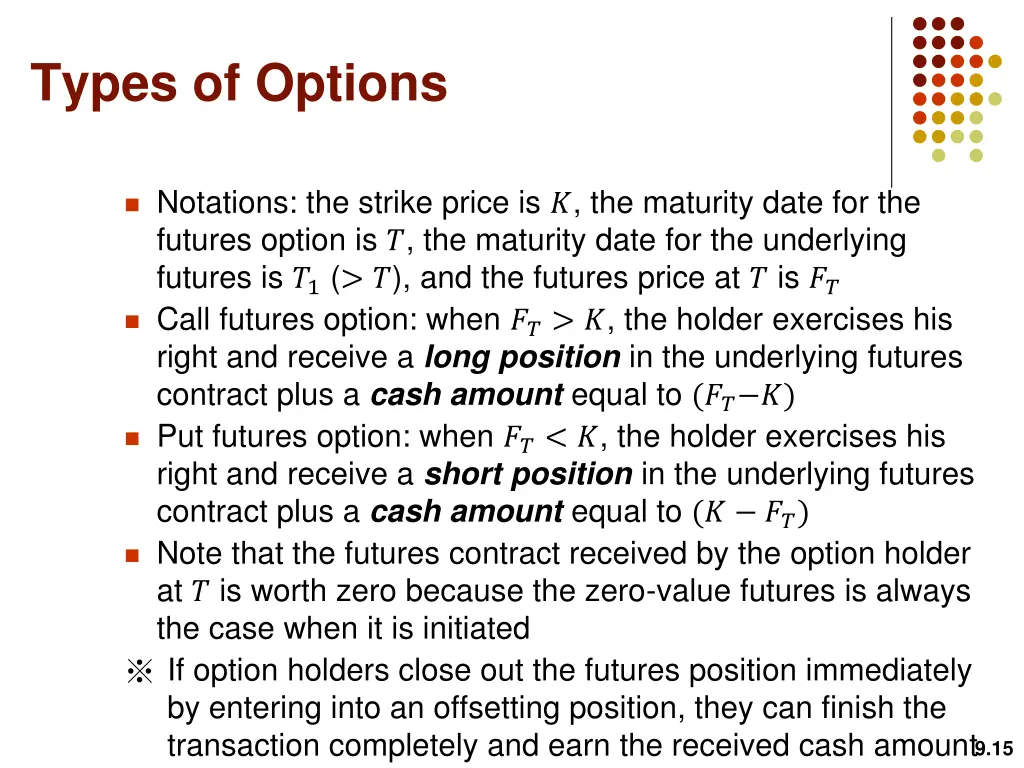 types of options 5