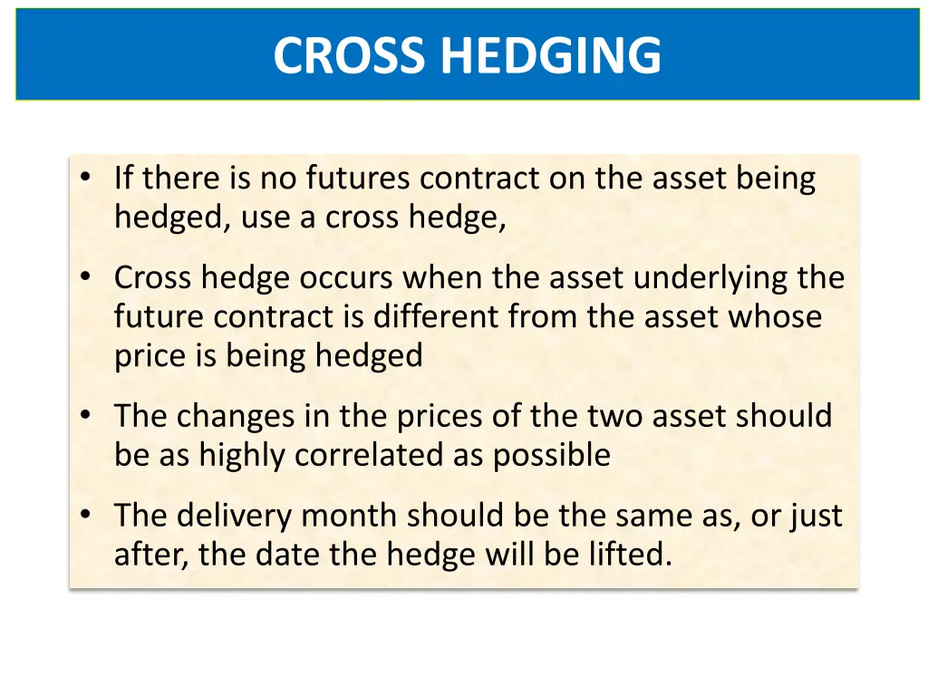 cross hedging