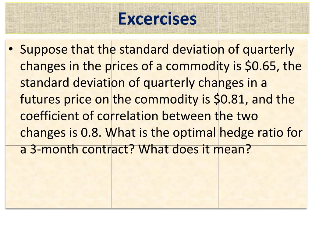 excercises