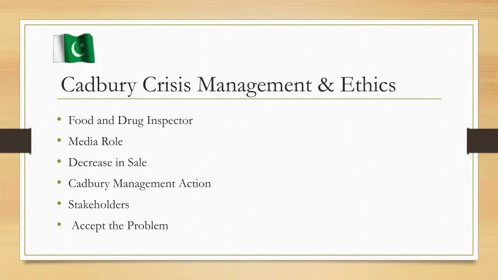 cadbury crisis management ethics