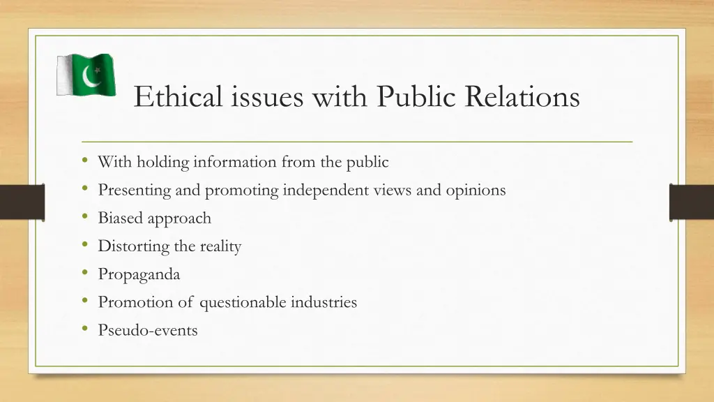 ethical issues with public relations 1