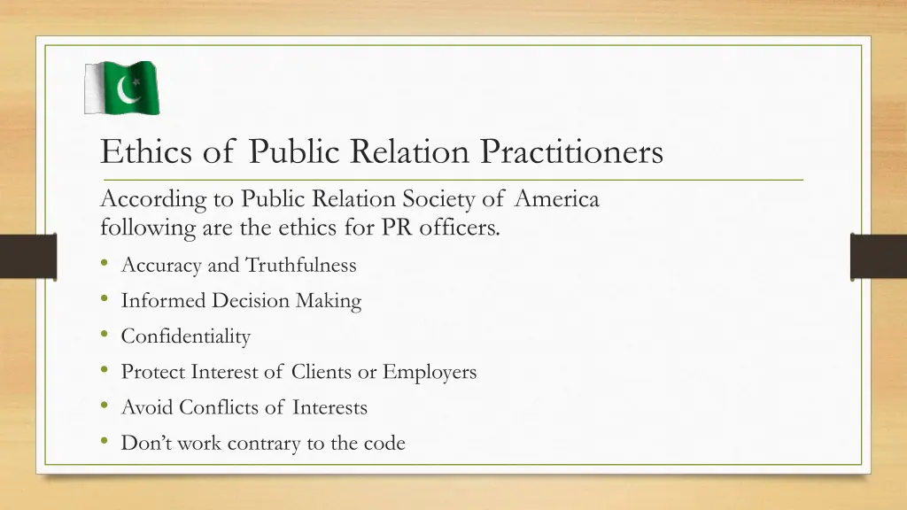 ethics of public relation practitioners according