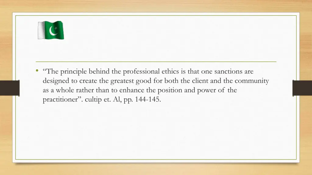 the principle behind the professional ethics