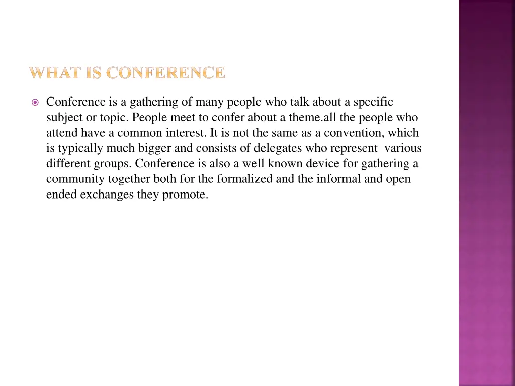 what is conference