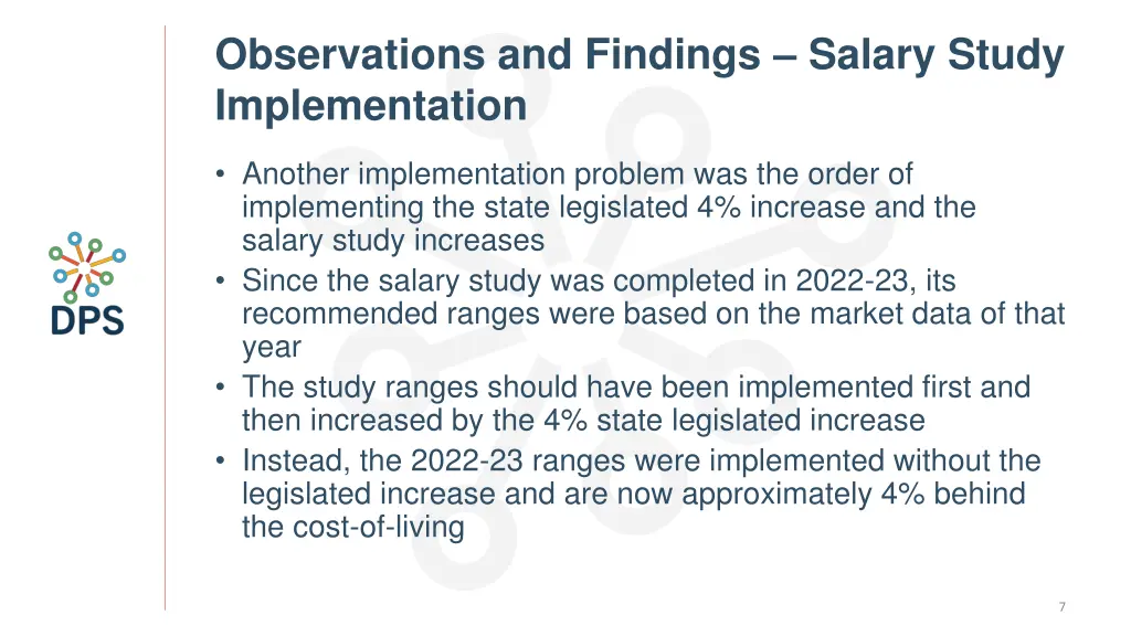 observations and findings salary study 4