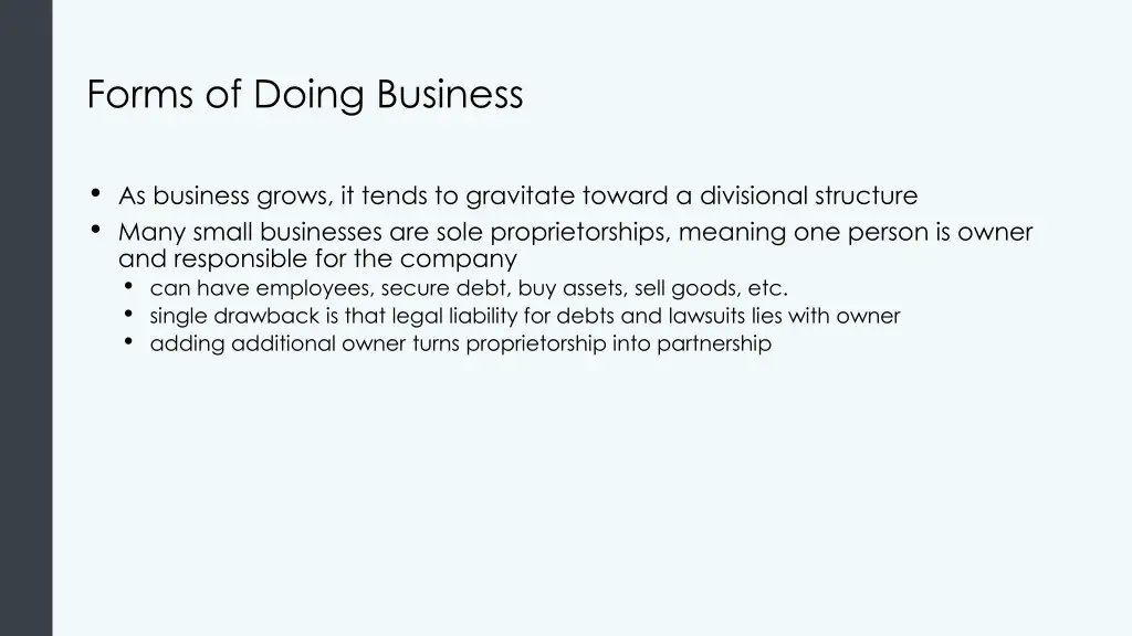 forms of doing business
