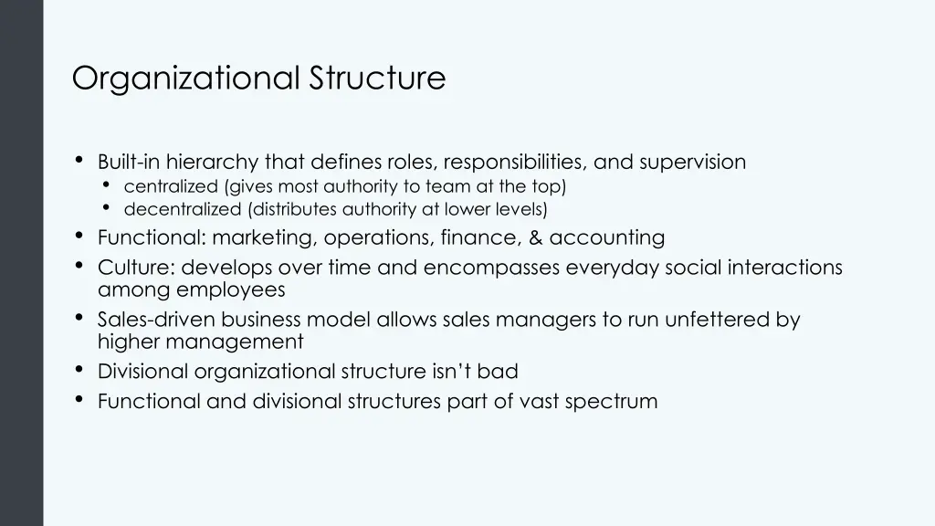 organizational structure