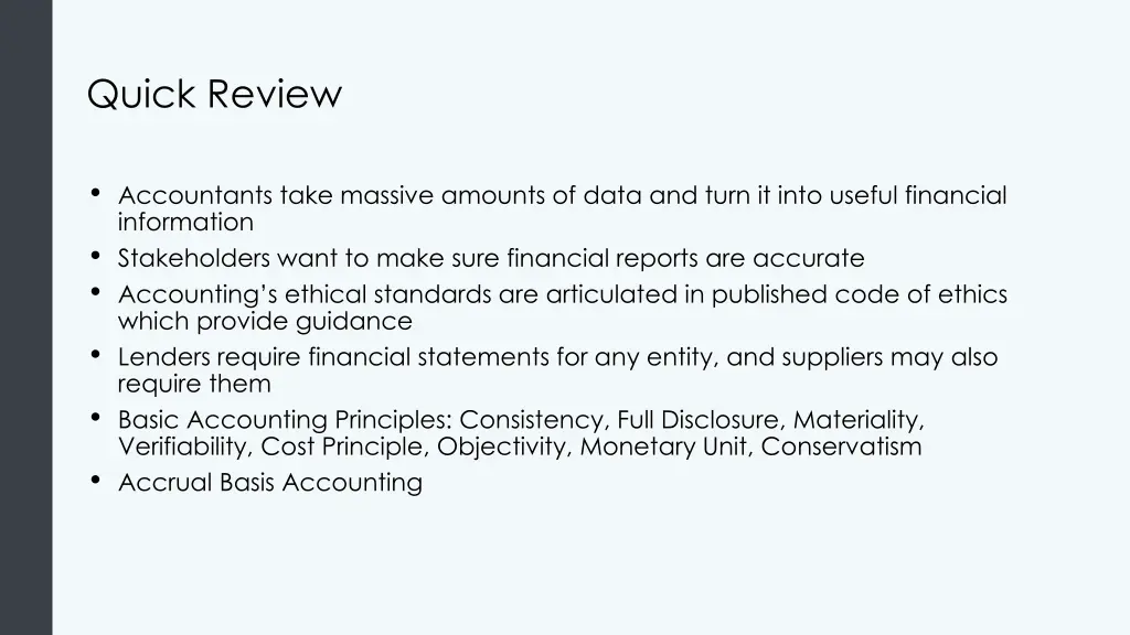 quick review