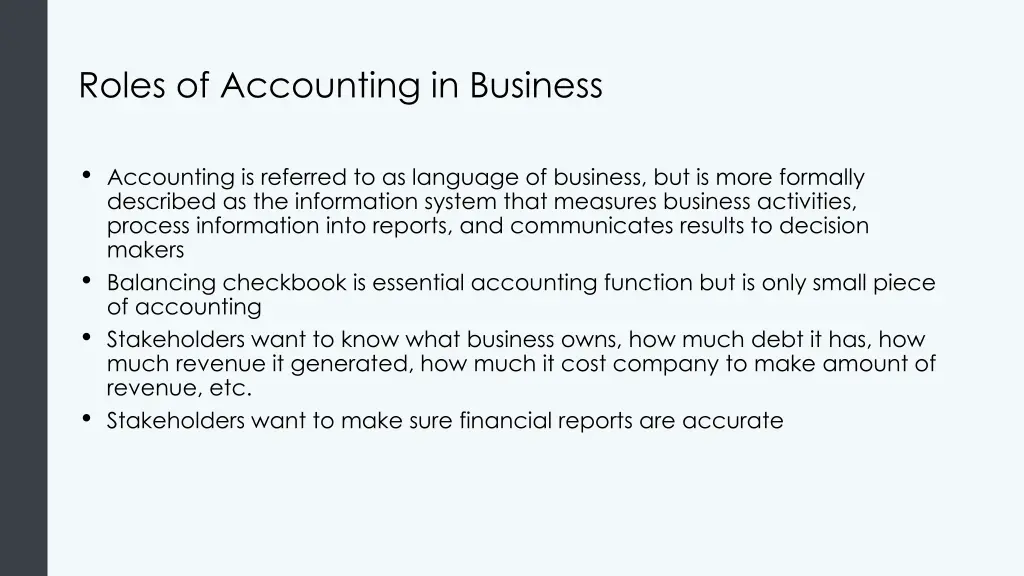 roles of accounting in business