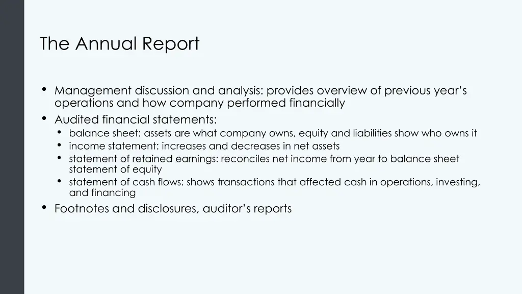 the annual report