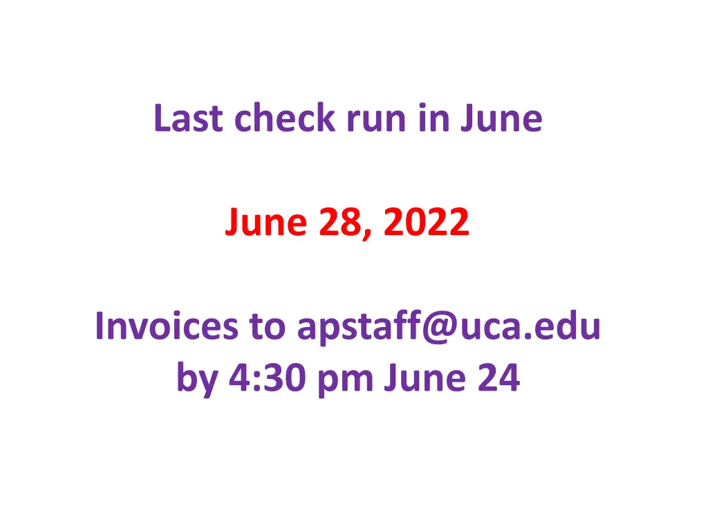 last check run in june
