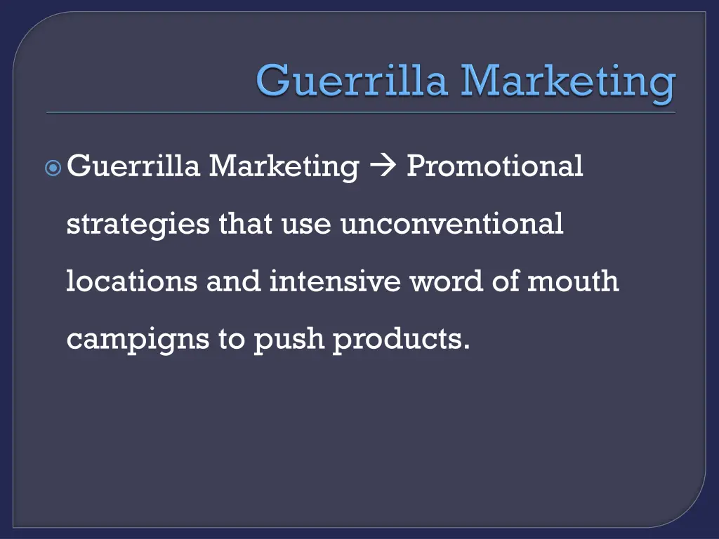 guerrilla marketing promotional